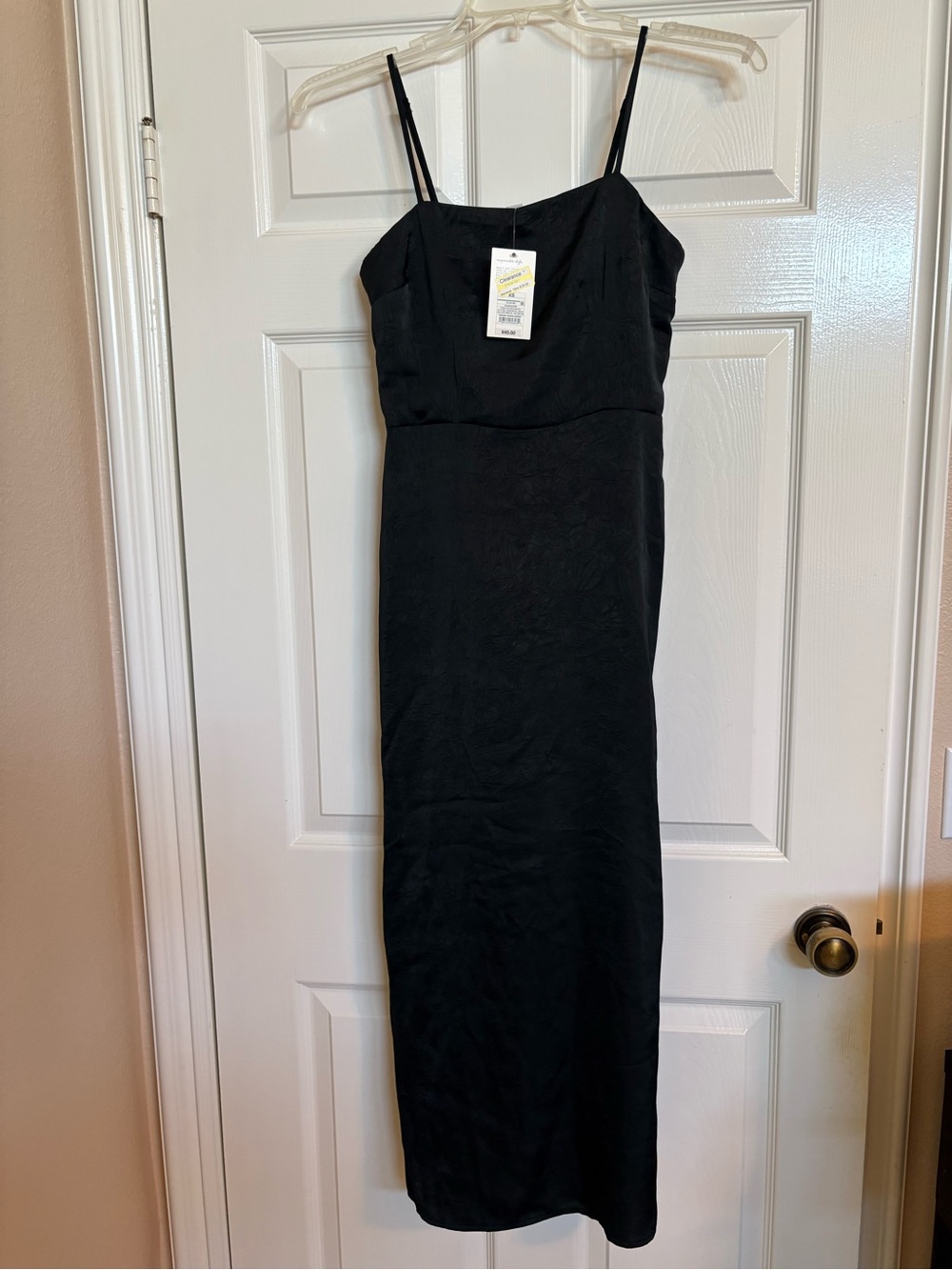 A New Day Black Adjustable Spaghetti Strap Midi Dress XS NWT